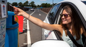 Woman parking at airport